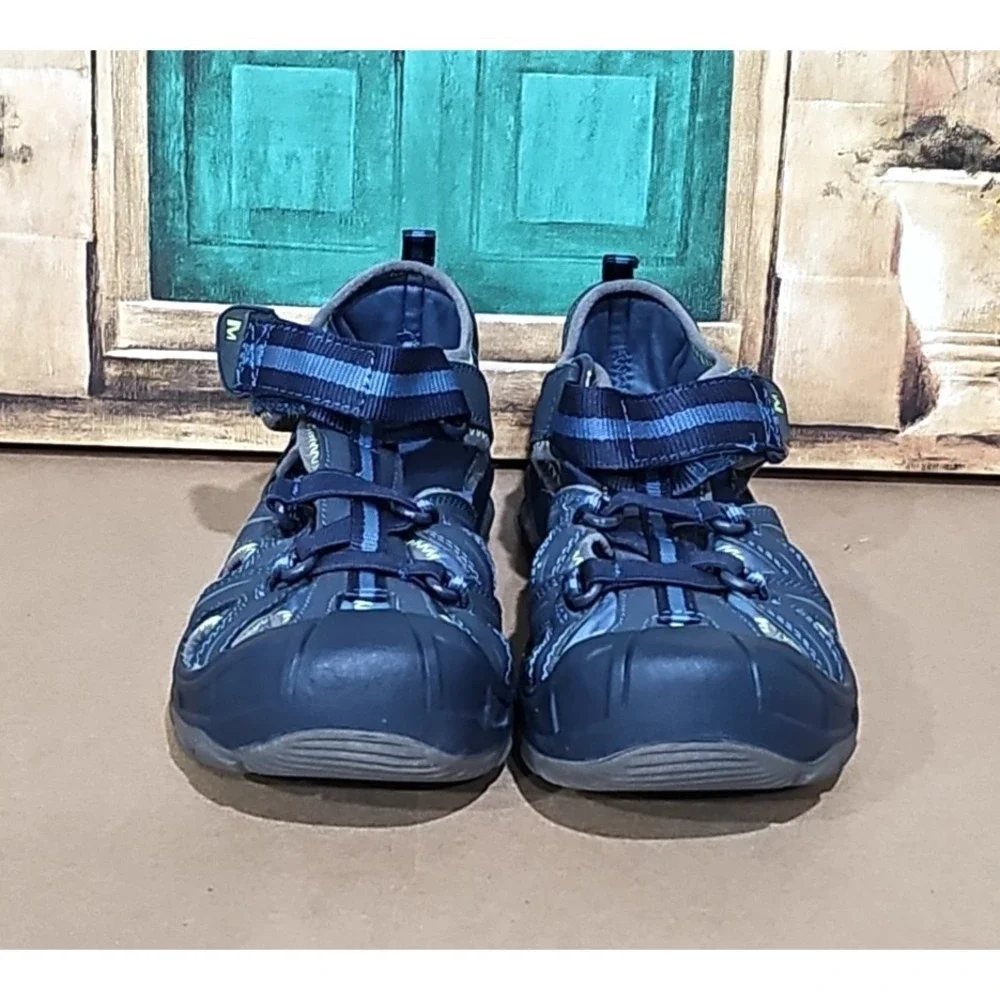 Merrell Kids Boys‎ Hydro Hiker Waterproof Sandals Navy Green Leather Textile 4M